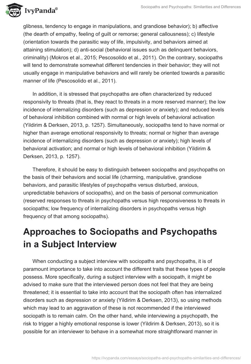 Sociopaths and Psychopaths: Similarities and Differences. Page 3