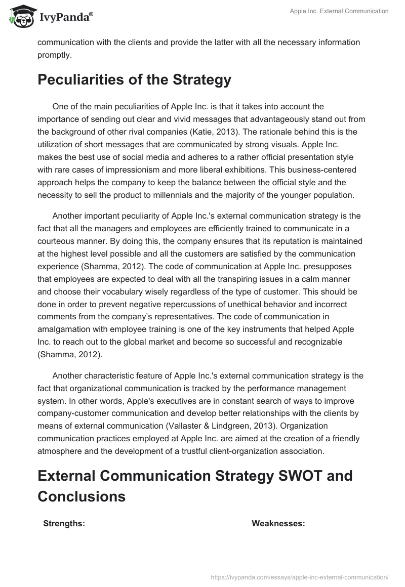 Apple Inc. External Communication. Page 2