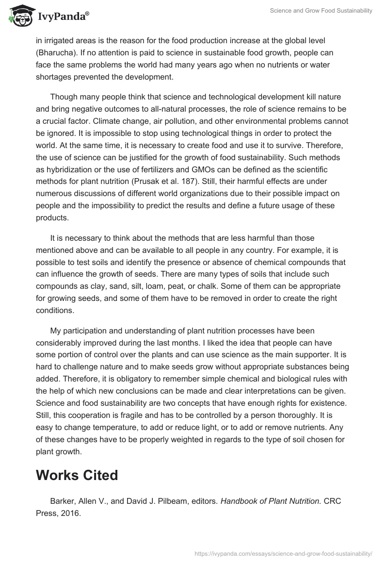 Science and Grow Food Sustainability. Page 2