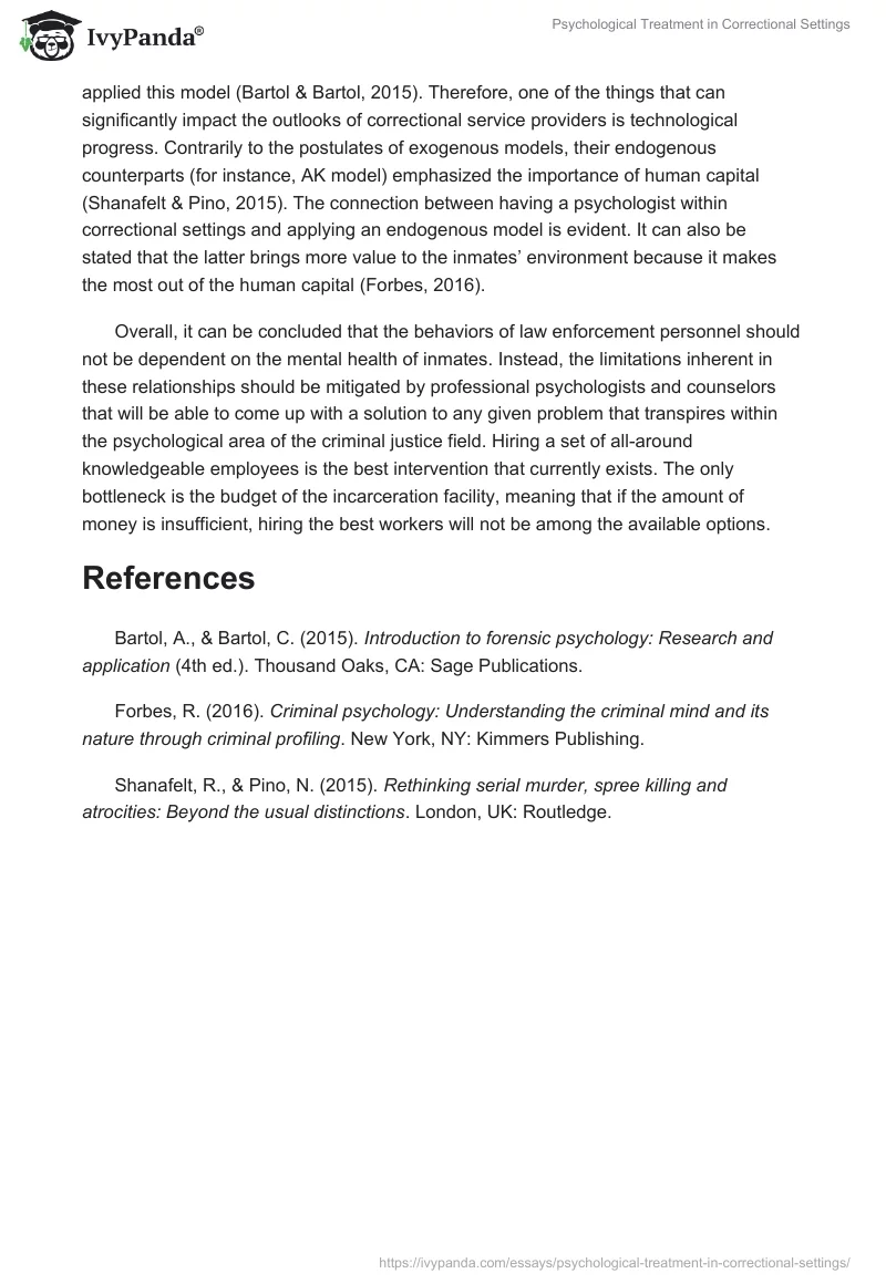 Psychological Treatment in Correctional Settings. Page 2
