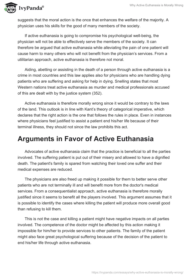 Why Active Euthanasia is Morally Wrong. Page 3
