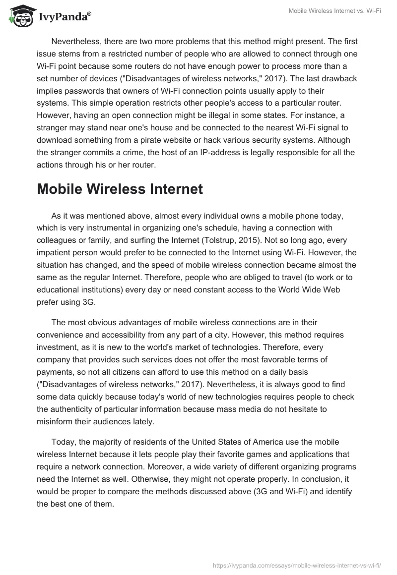 Mobile Wireless Internet vs. Wi-Fi. Page 2