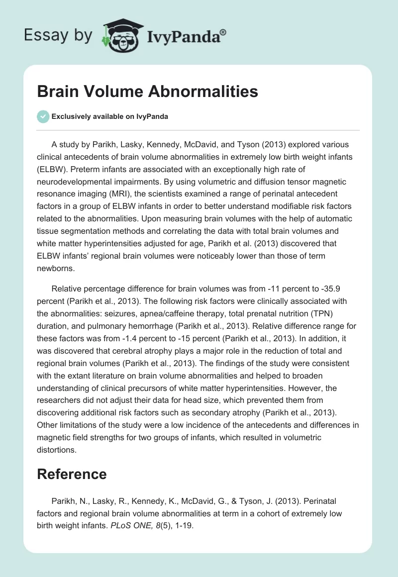 Brain Volume Abnormalities. Page 1