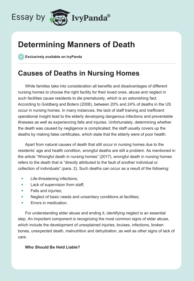 Determining Manners of Death. Page 1
