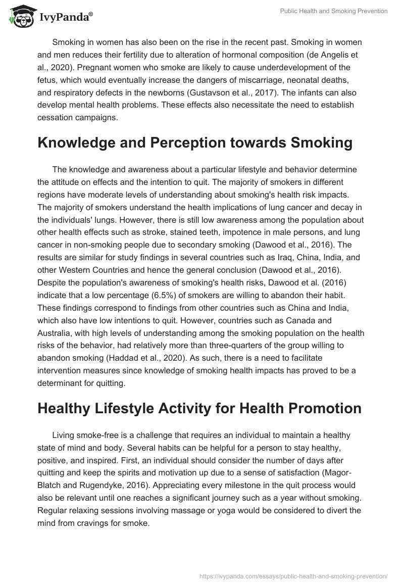 Public Health and Smoking Prevention. Page 4
