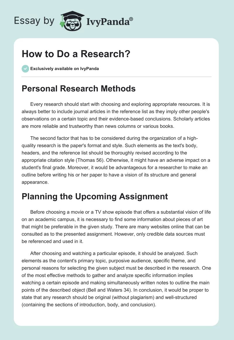 How to Do a Research?. Page 1