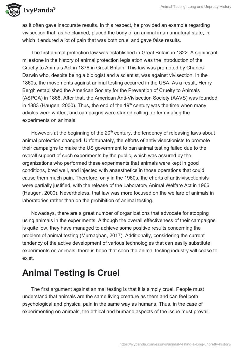 Animal Testing: Long and Unpretty History. Page 2
