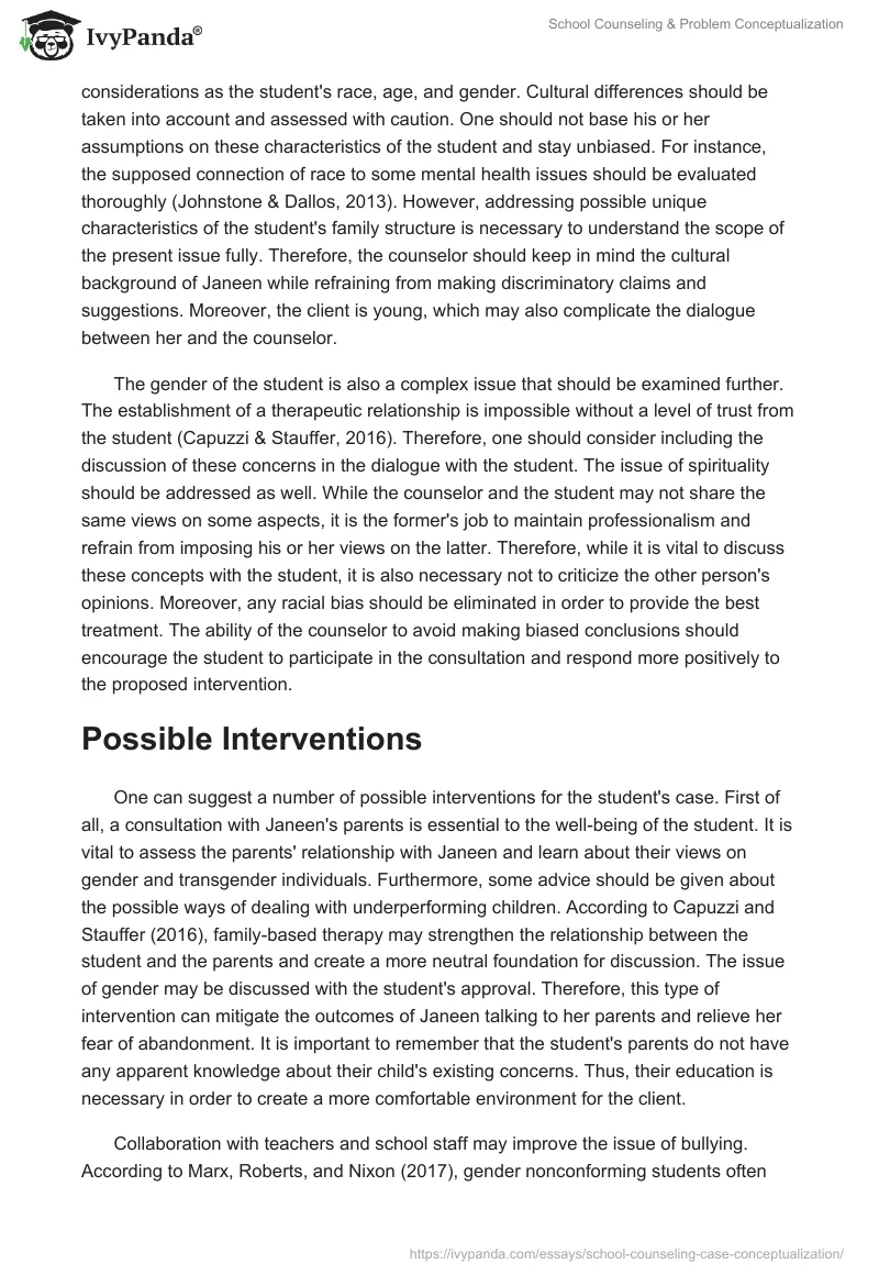 School Counseling & Problem Conceptualization. Page 4