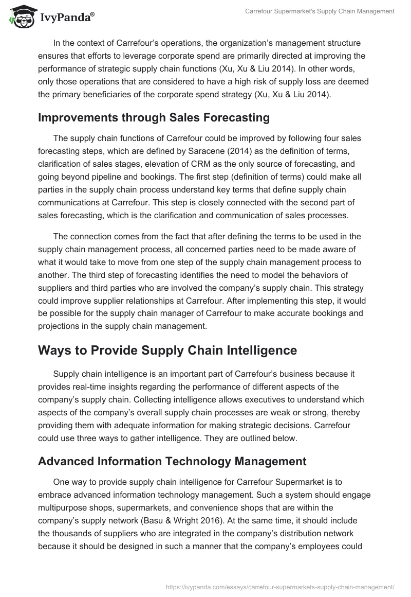 Carrefour Supermarket's Supply Chain Management. Page 4