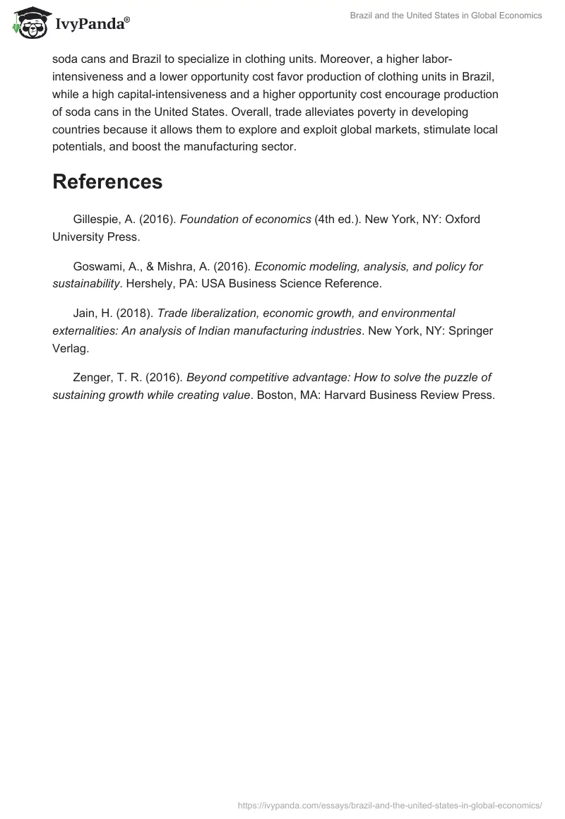 Brazil and the United States in Global Economics. Page 5