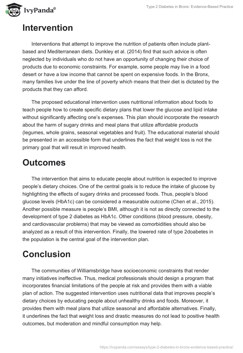 Type 2 Diabetes in Bronx: Evidence-Based Practice. Page 2