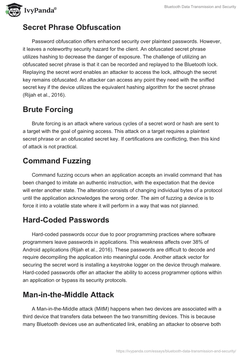 Bluetooth Data Transmission and Security. Page 3