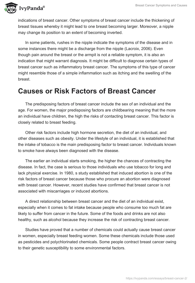 Breast Cancer Symptoms and Causes. Page 2