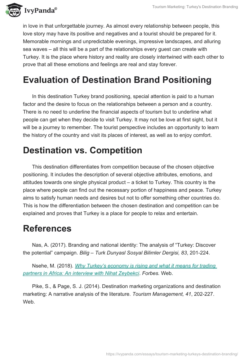 Tourism Marketing: Turkey's Destination Branding. Page 2