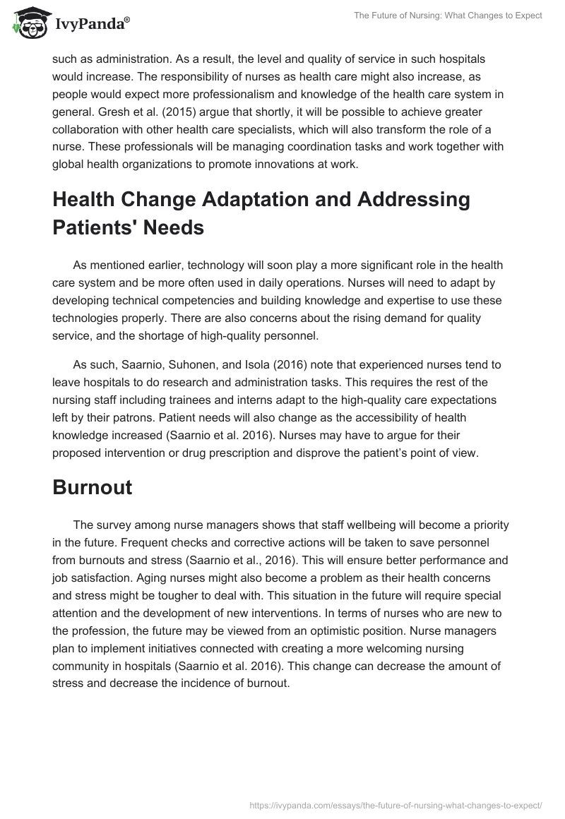 The Future of Nursing: What Changes to Expect. Page 2