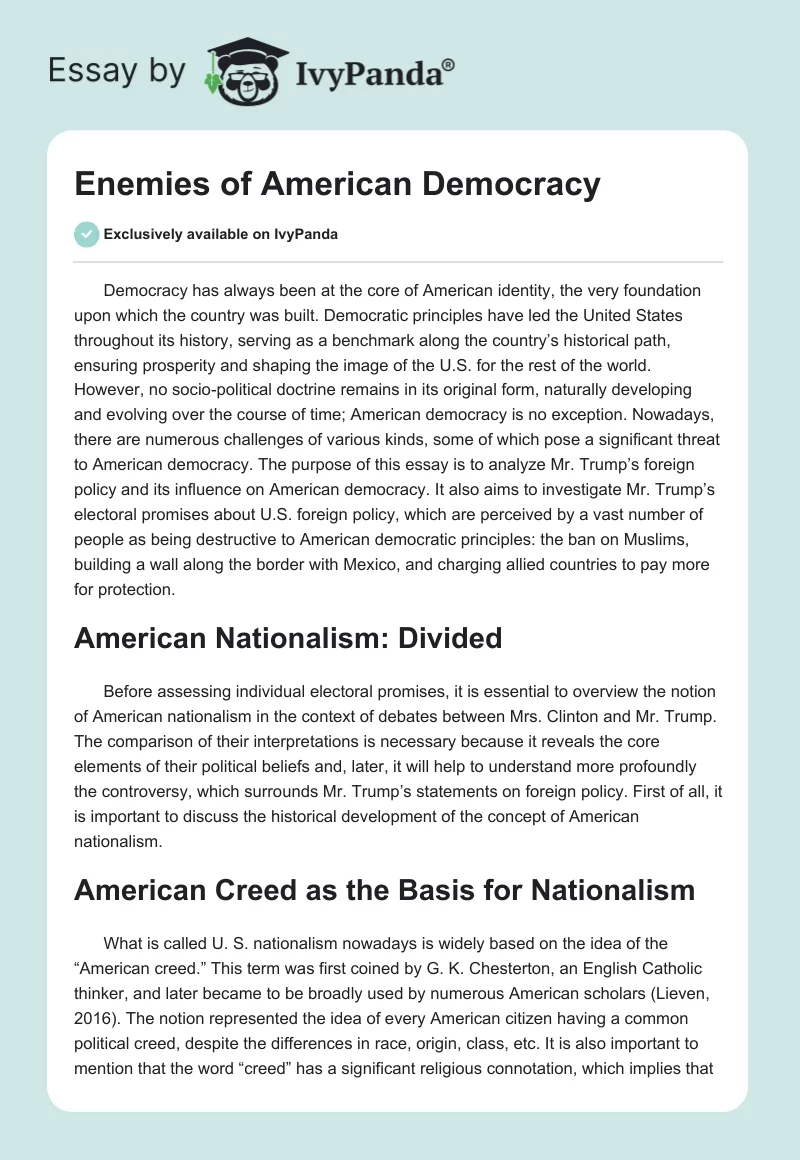 Enemies of American Democracy. Page 1