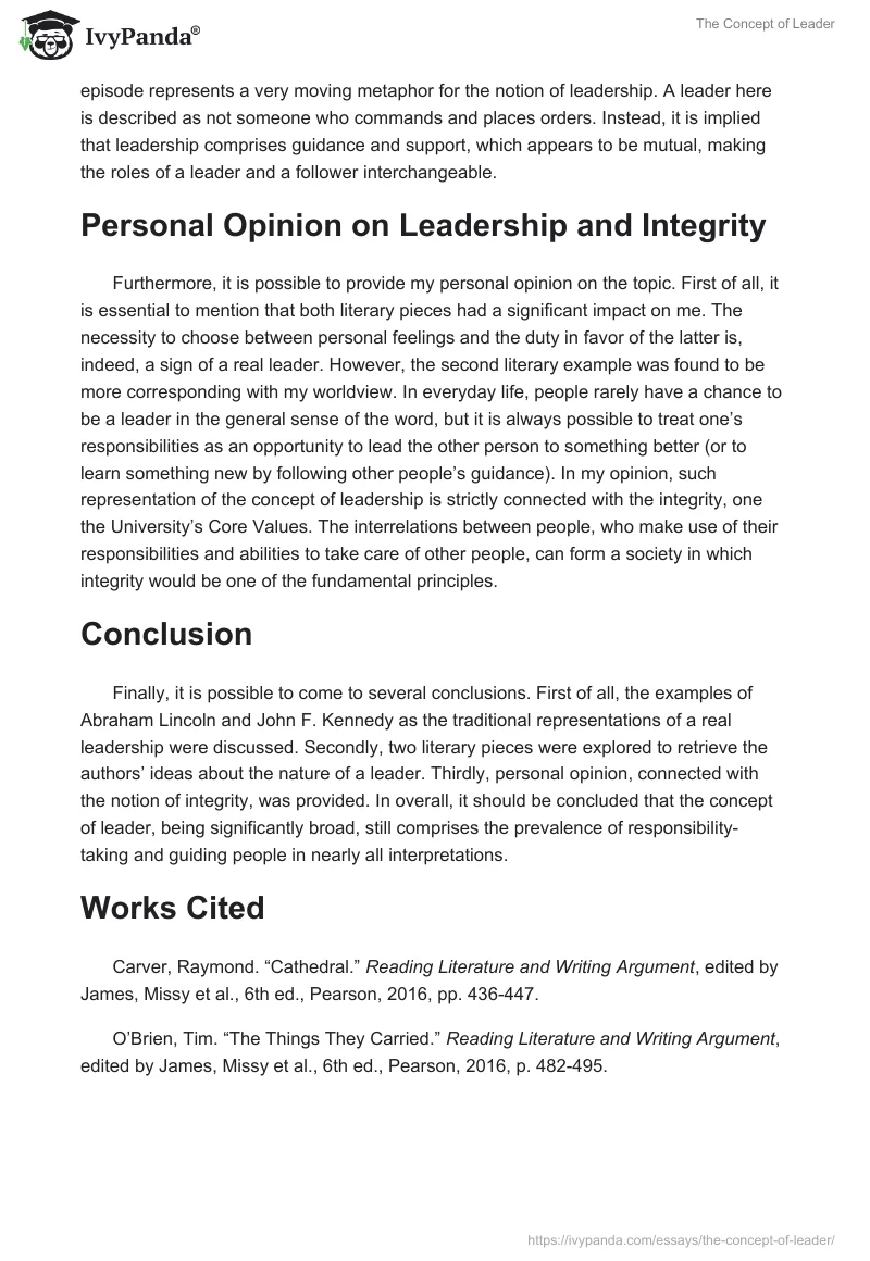 The Concept of Leader. Page 3