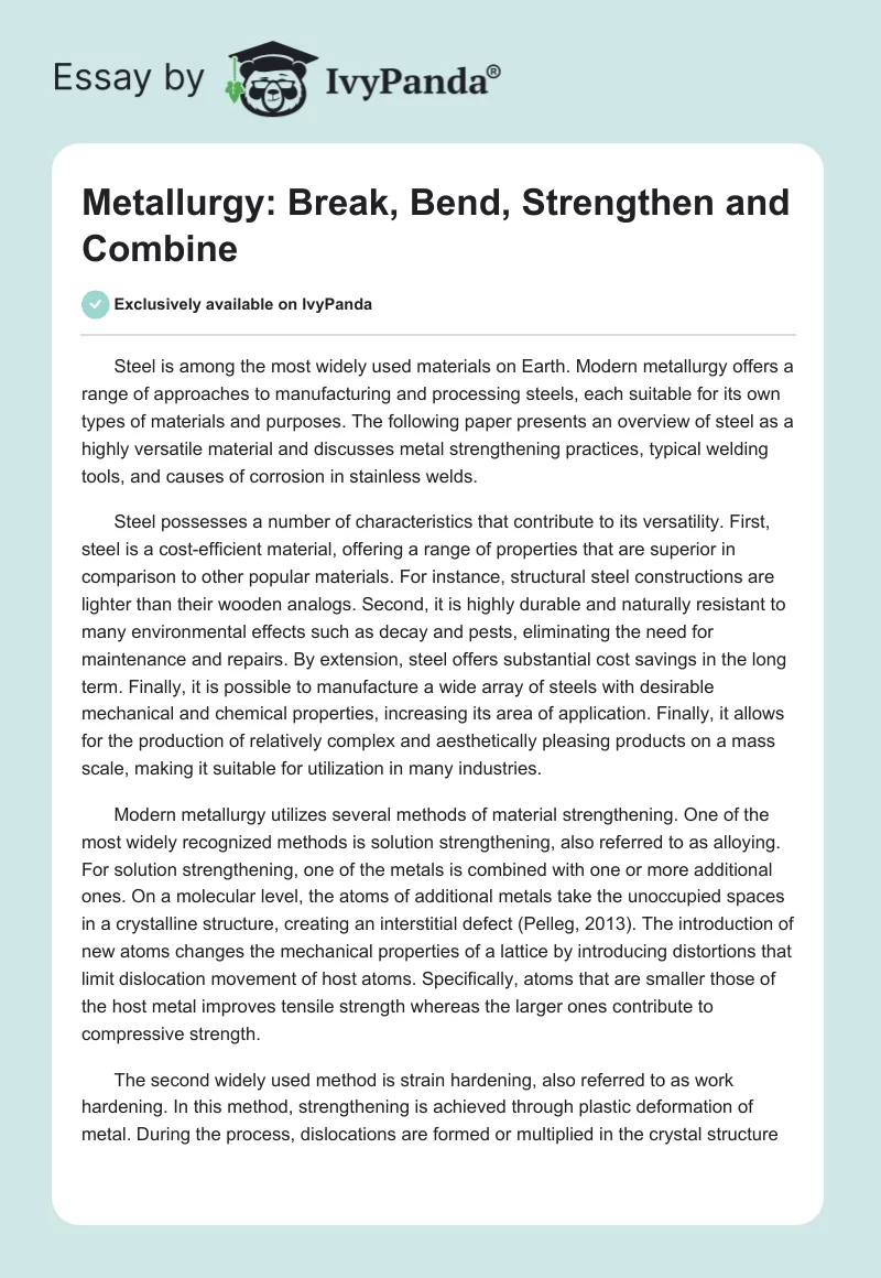 Metallurgy: Break, Bend, Strengthen and Combine. Page 1