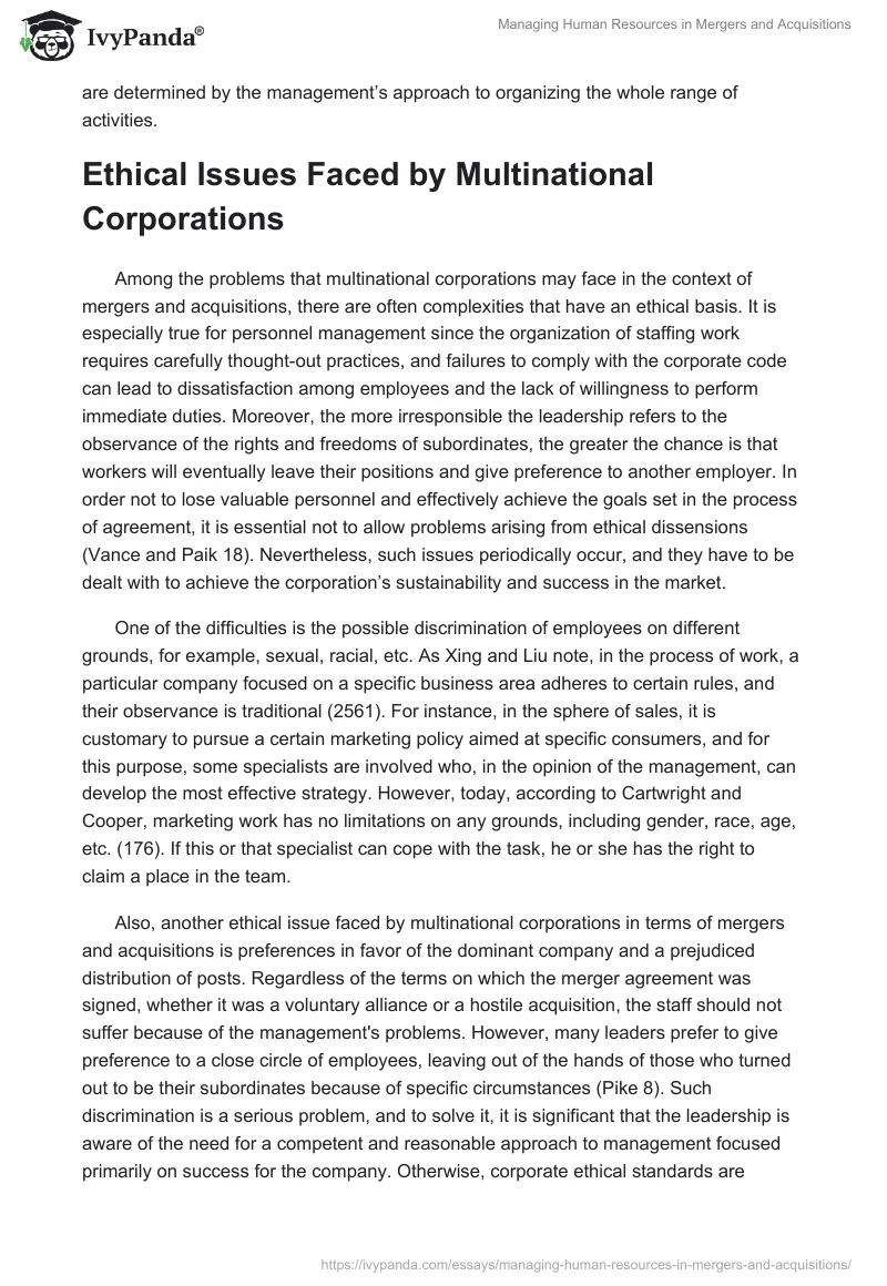 Managing Human Resources in Mergers and Acquisitions. Page 5