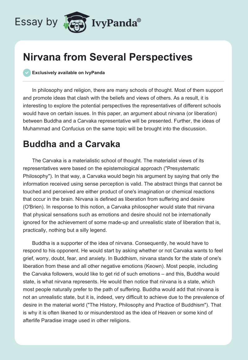Nirvana from Several Perspectives. Page 1