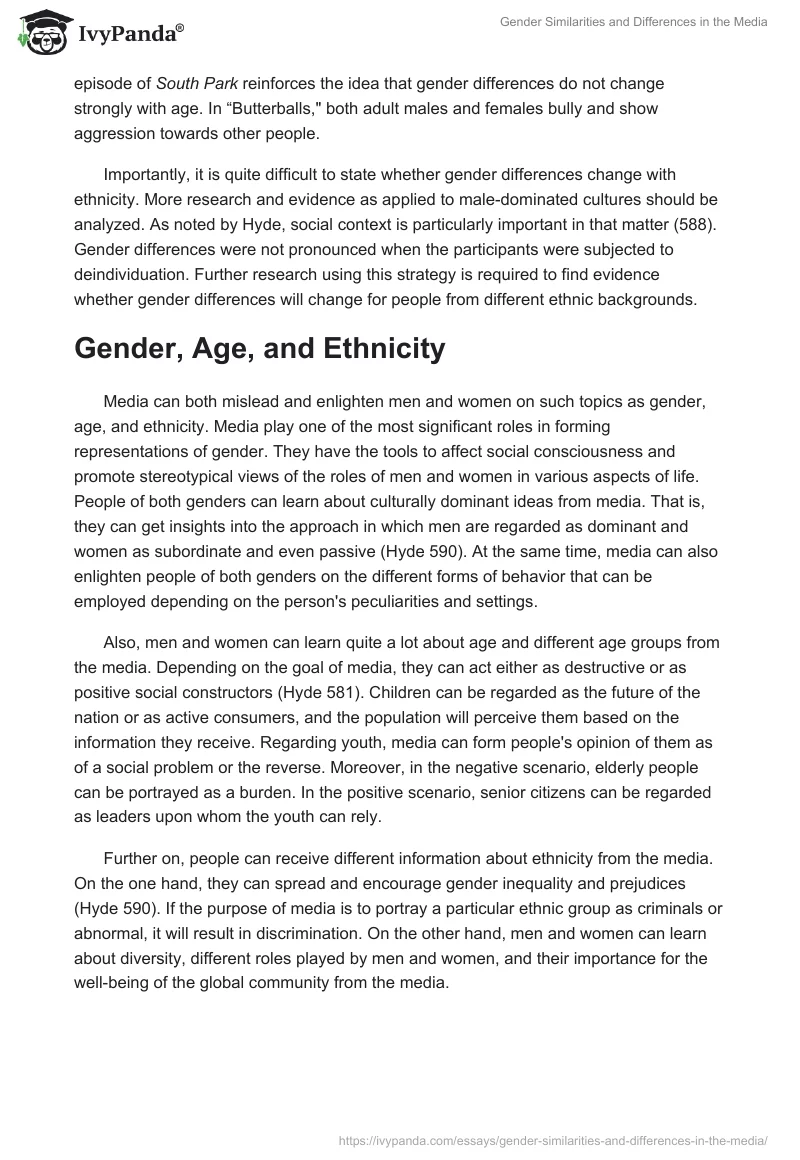 Gender Similarities and Differences in the Media. Page 3