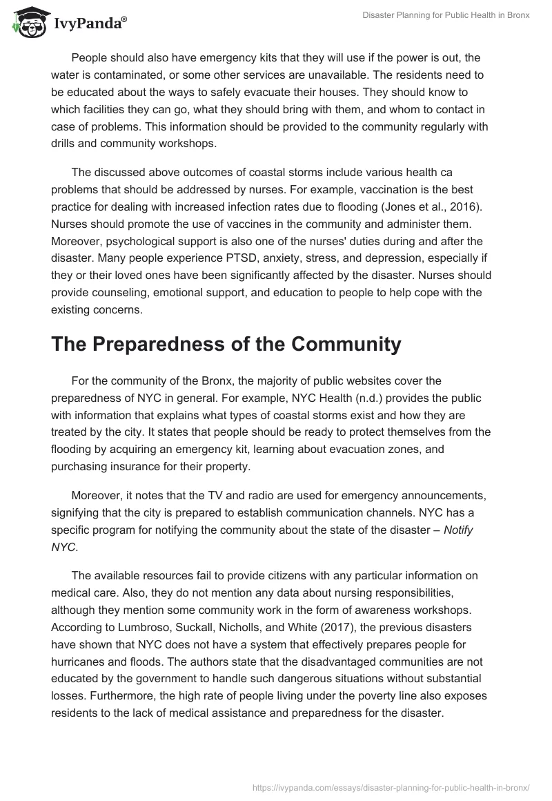 Disaster Planning for Public Health in Bronx. Page 3