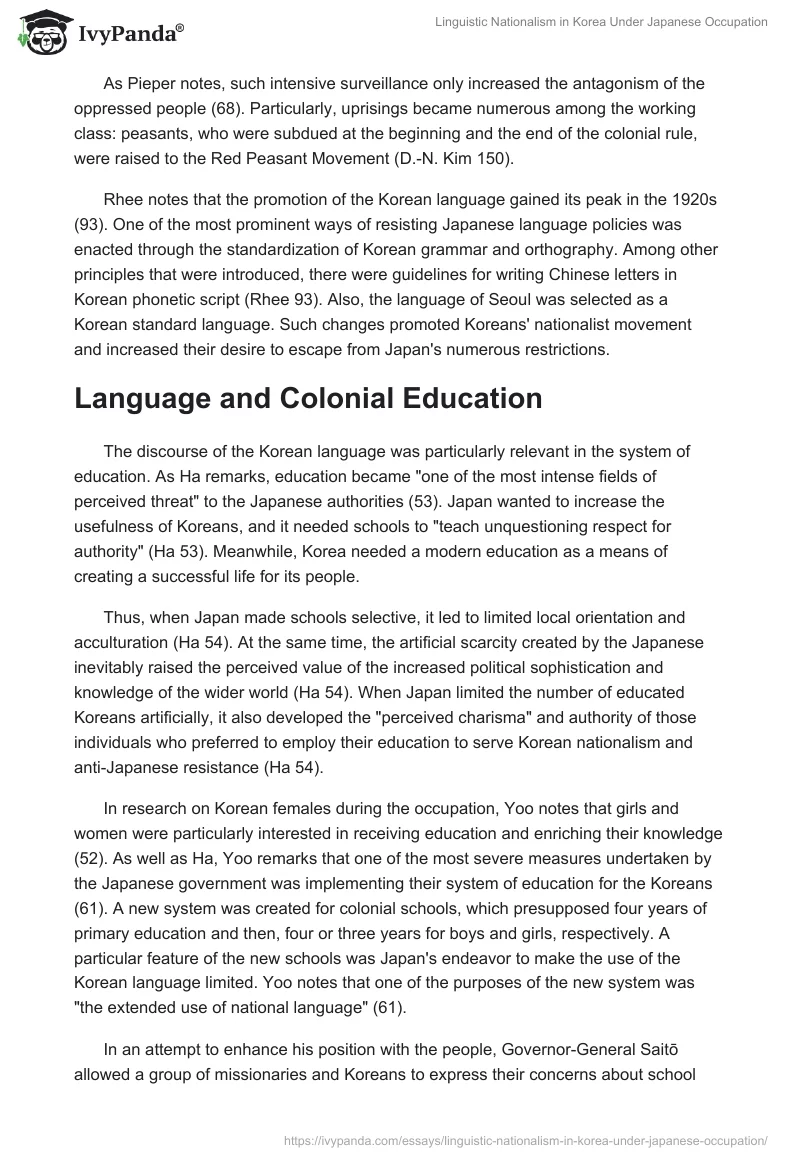 Linguistic Nationalism in Korea Under Japanese Occupation. Page 5