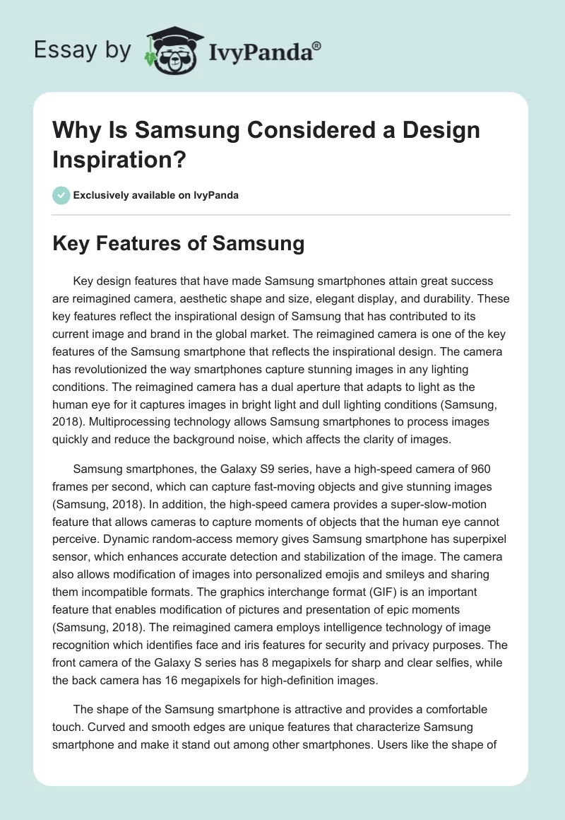 Why Is Samsung Considered a Design Inspiration?. Page 1
