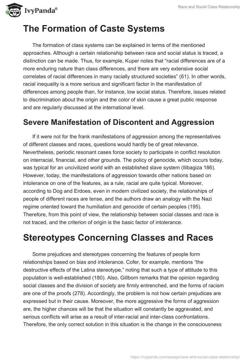 Race and Social Class Relationship. Page 2