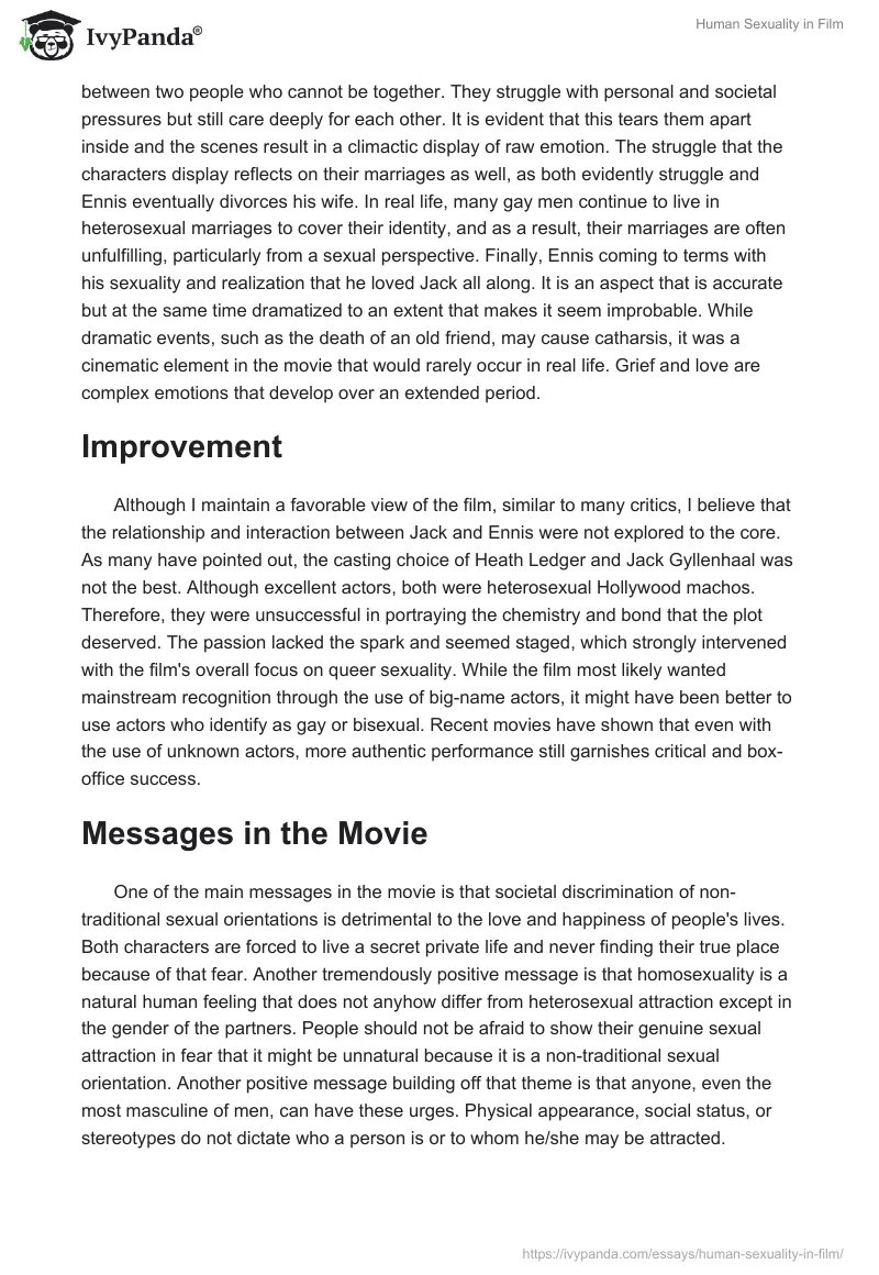 Human Sexuality in Film. Page 3