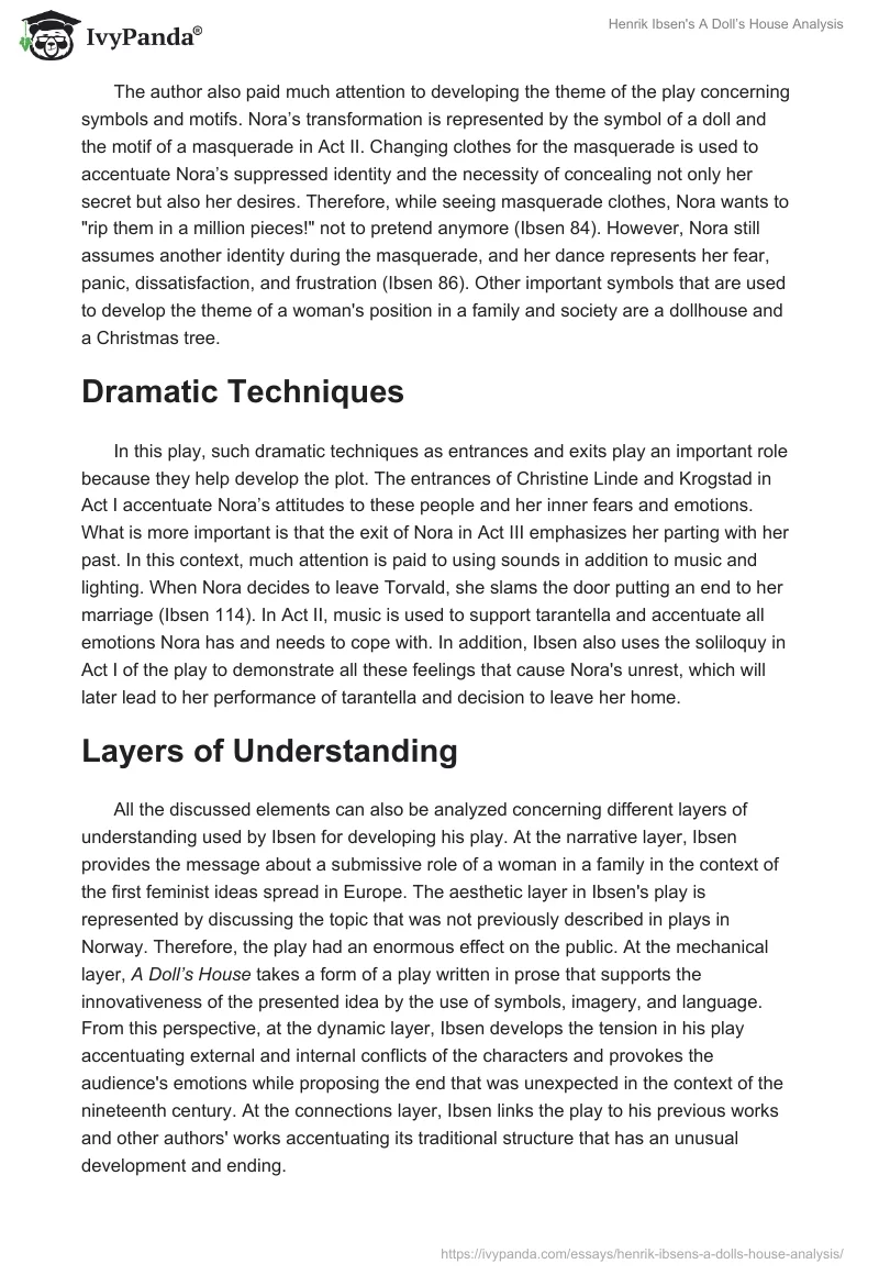 Henrik Ibsen's "A Doll’s House" Analysis. Page 2