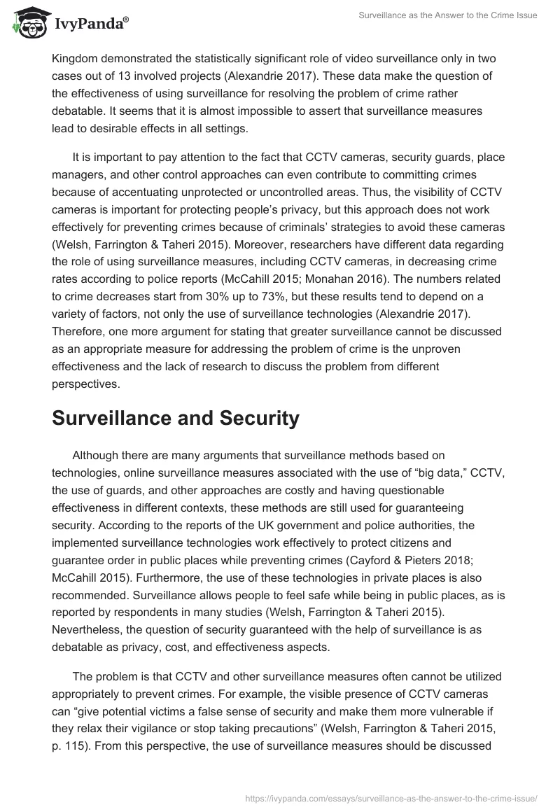 Surveillance as the Answer to the Crime Issue. Page 3