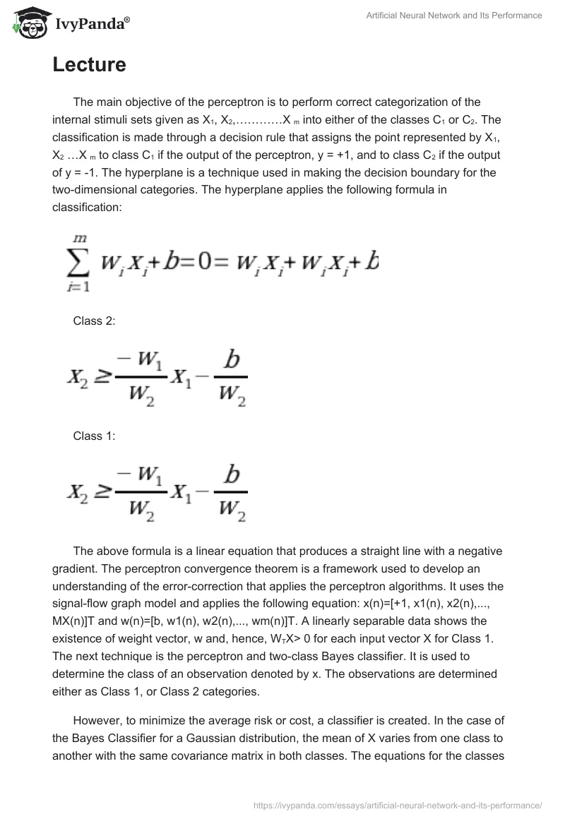 Artificial Neural Network and Its Performance. Page 2