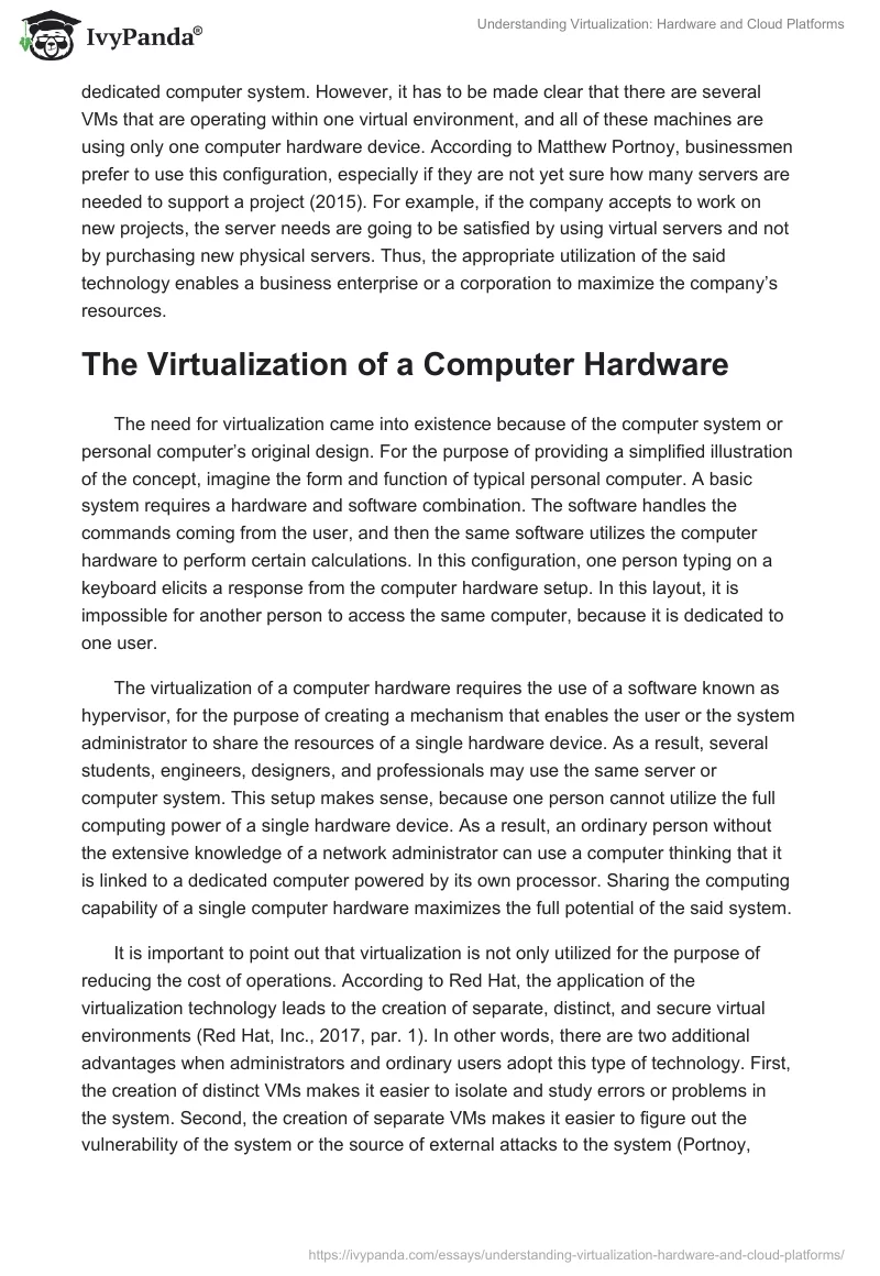 Understanding Virtualization: Hardware and Cloud Platforms. Page 2