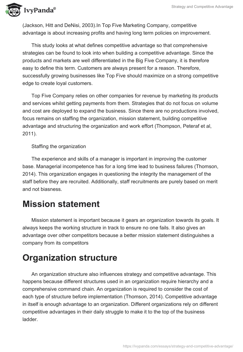 Strategy and Competitive Advantage. Page 2