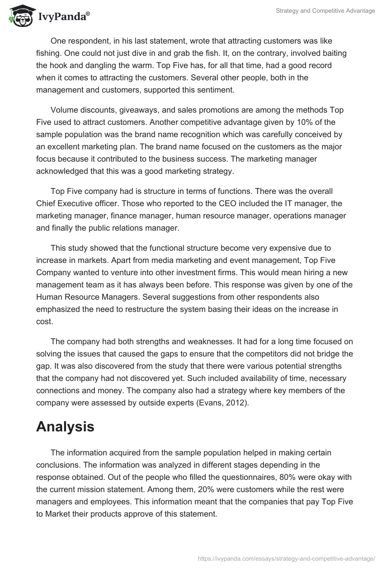Strategy and Competitive Advantage. Page 5