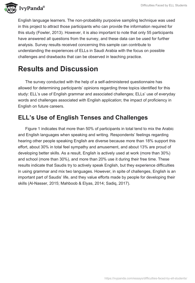 Difficulties Faced by ELL Students. Page 4