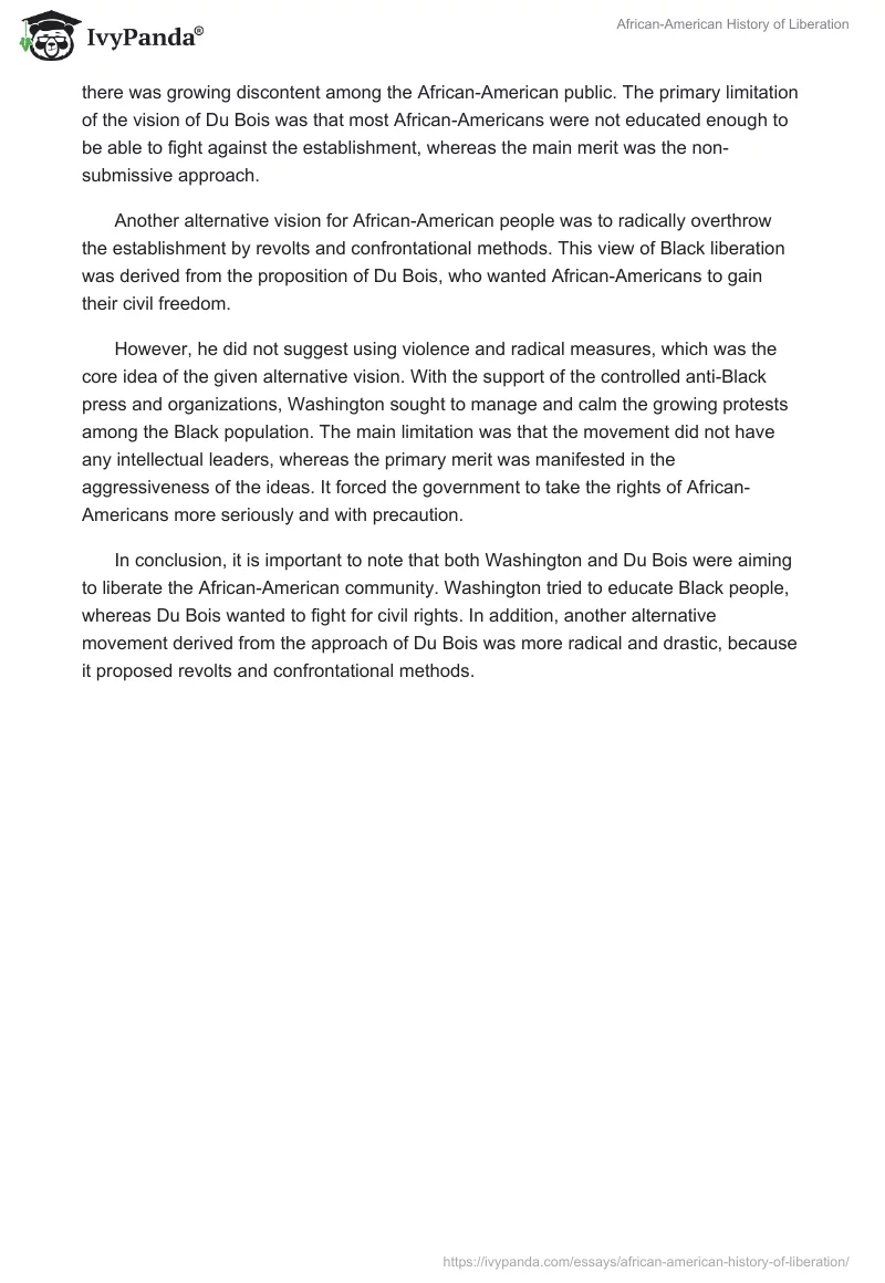 African-American History of Liberation. Page 2