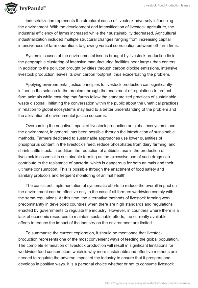 Livestock Food Production Issues. Page 4