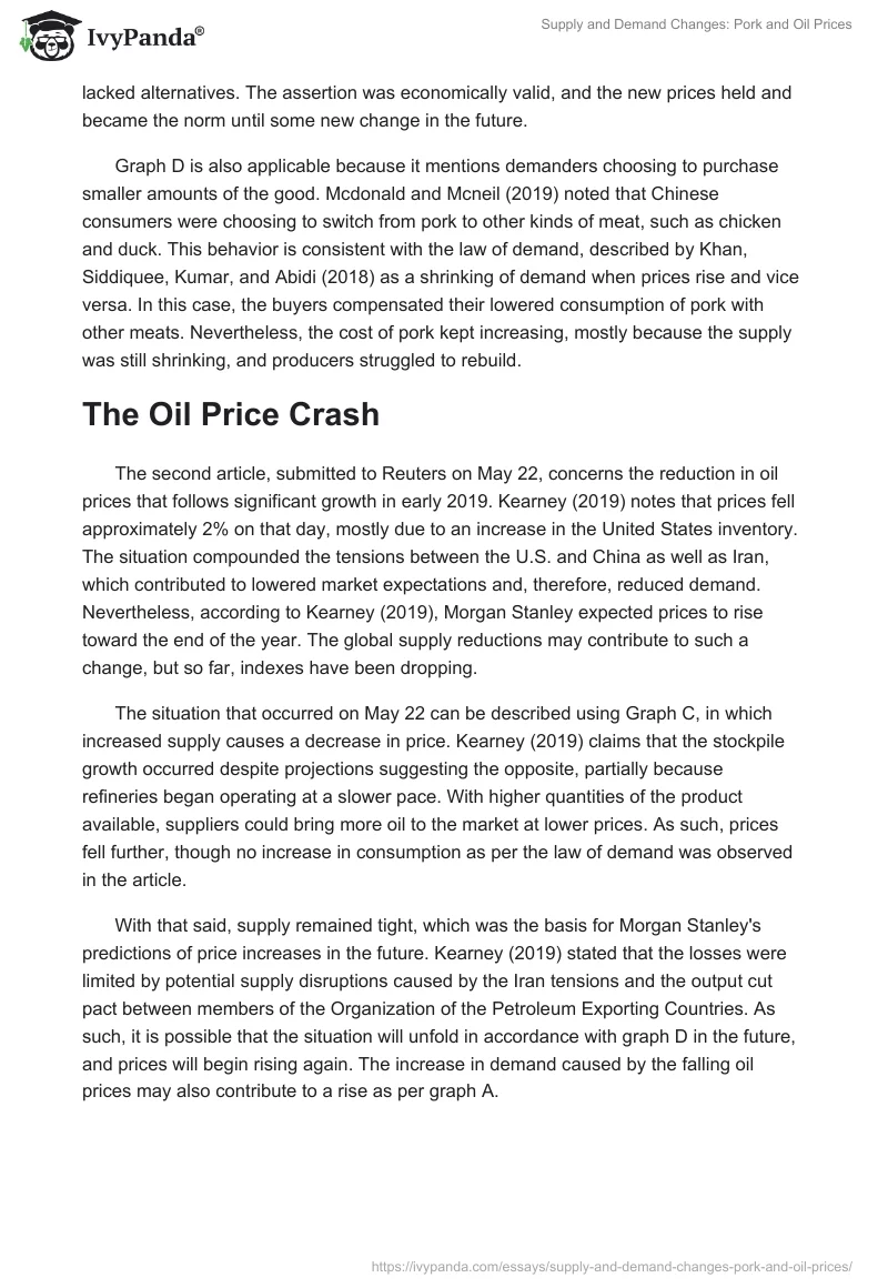 Supply and Demand Changes: Pork and Oil Prices. Page 2