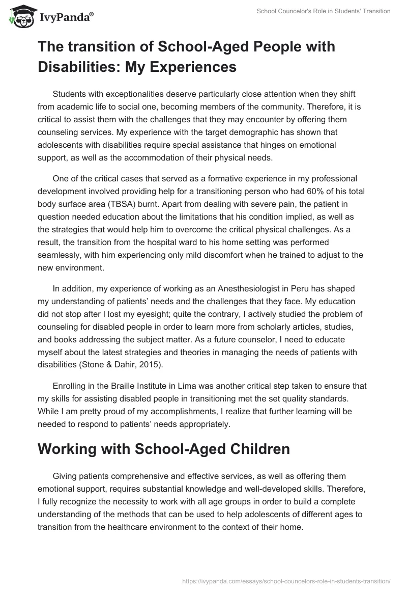 School Councelor's Role in Students' Transition. Page 2