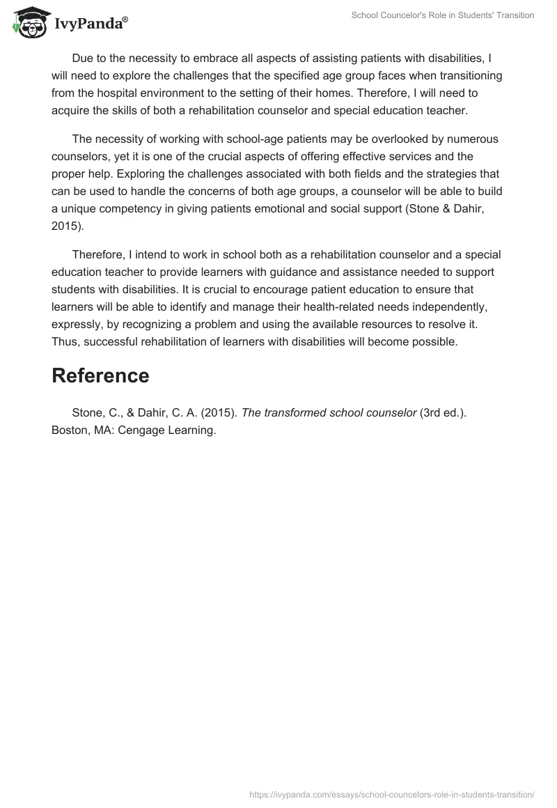 School Councelor's Role in Students' Transition. Page 3