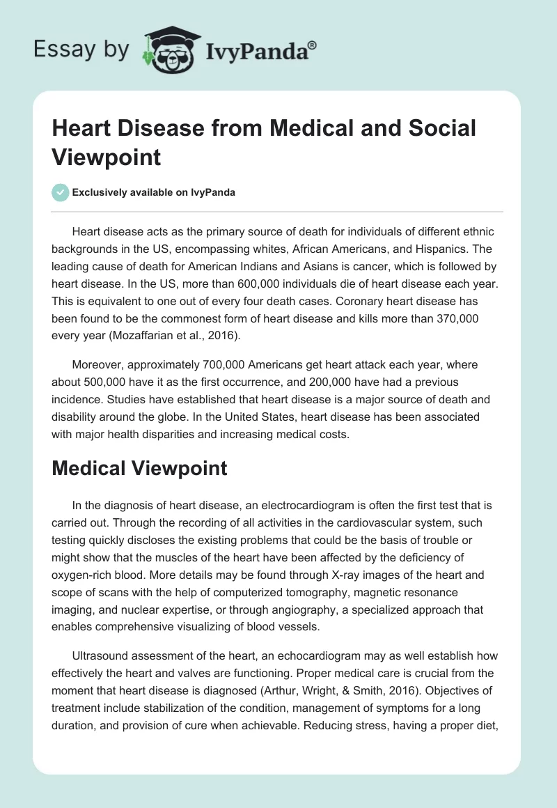 Heart Disease from Medical and Social Viewpoint. Page 1