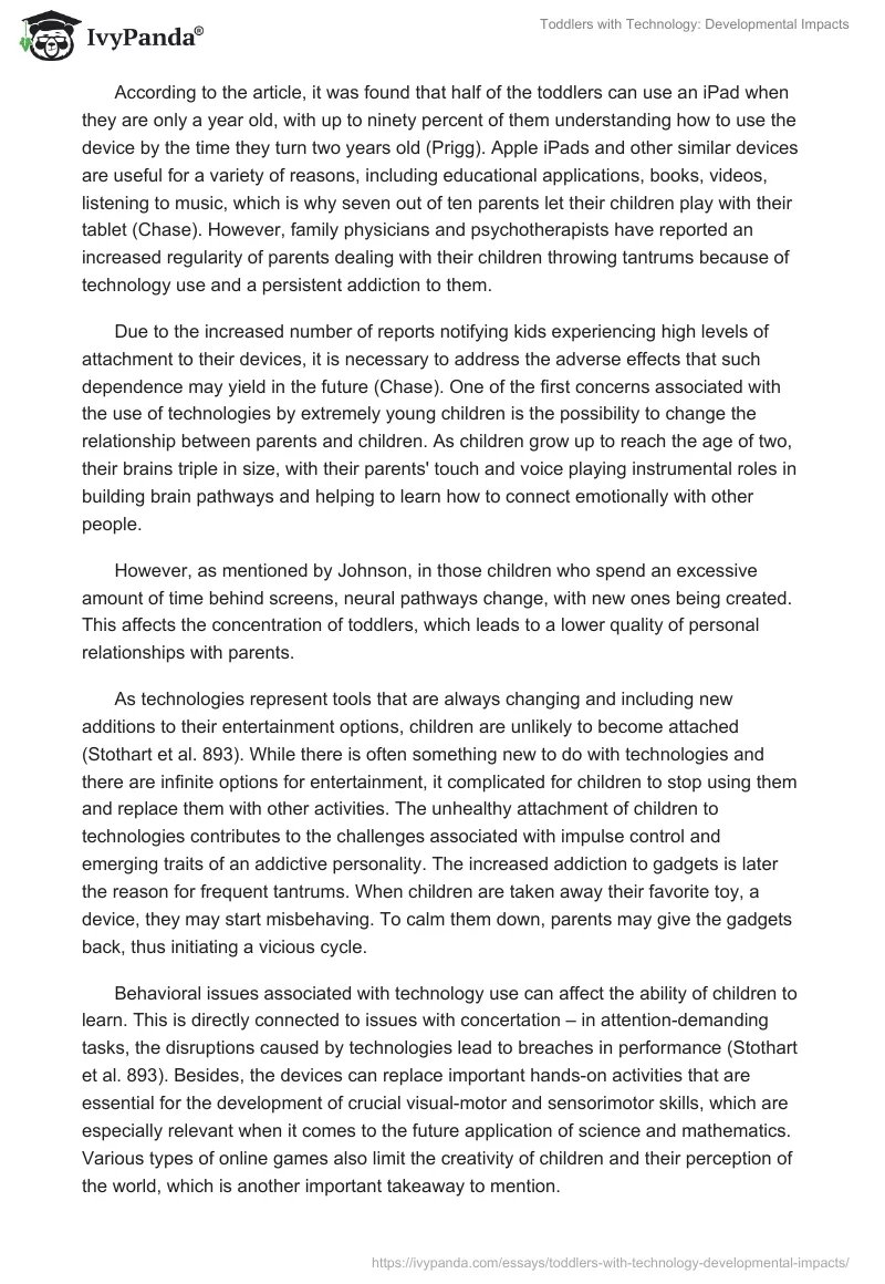 Toddlers with Technology: Developmental Impacts. Page 2