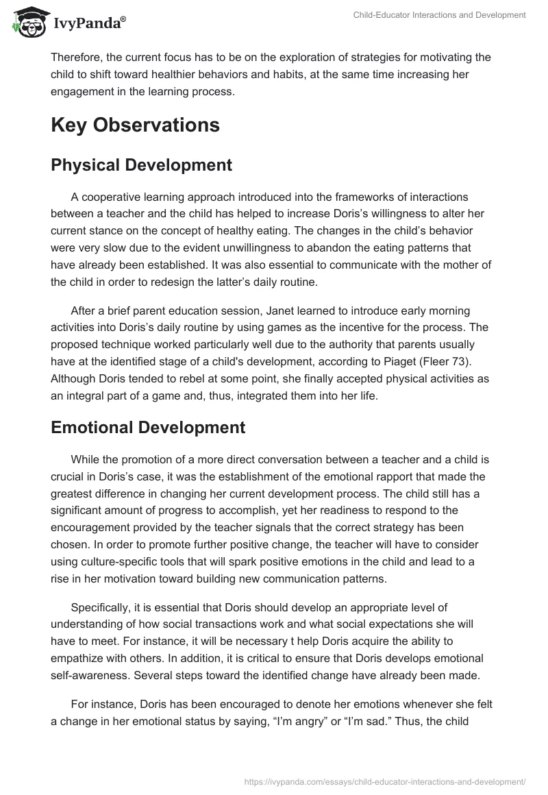 Child-Educator Interactions and Development. Page 2