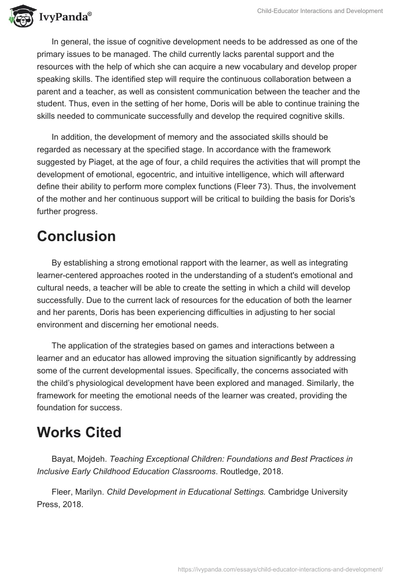 Child-Educator Interactions and Development. Page 4