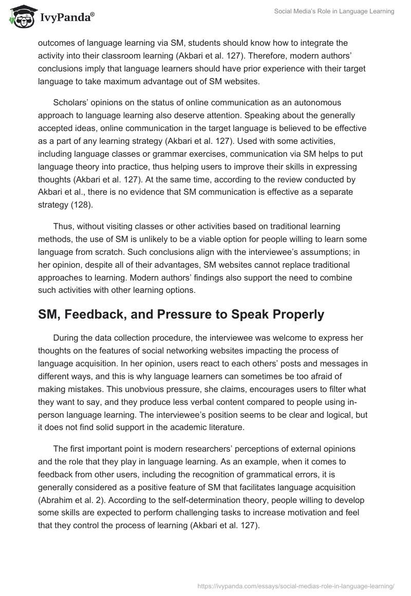 Social Media’s Role in Language Learning. Page 3