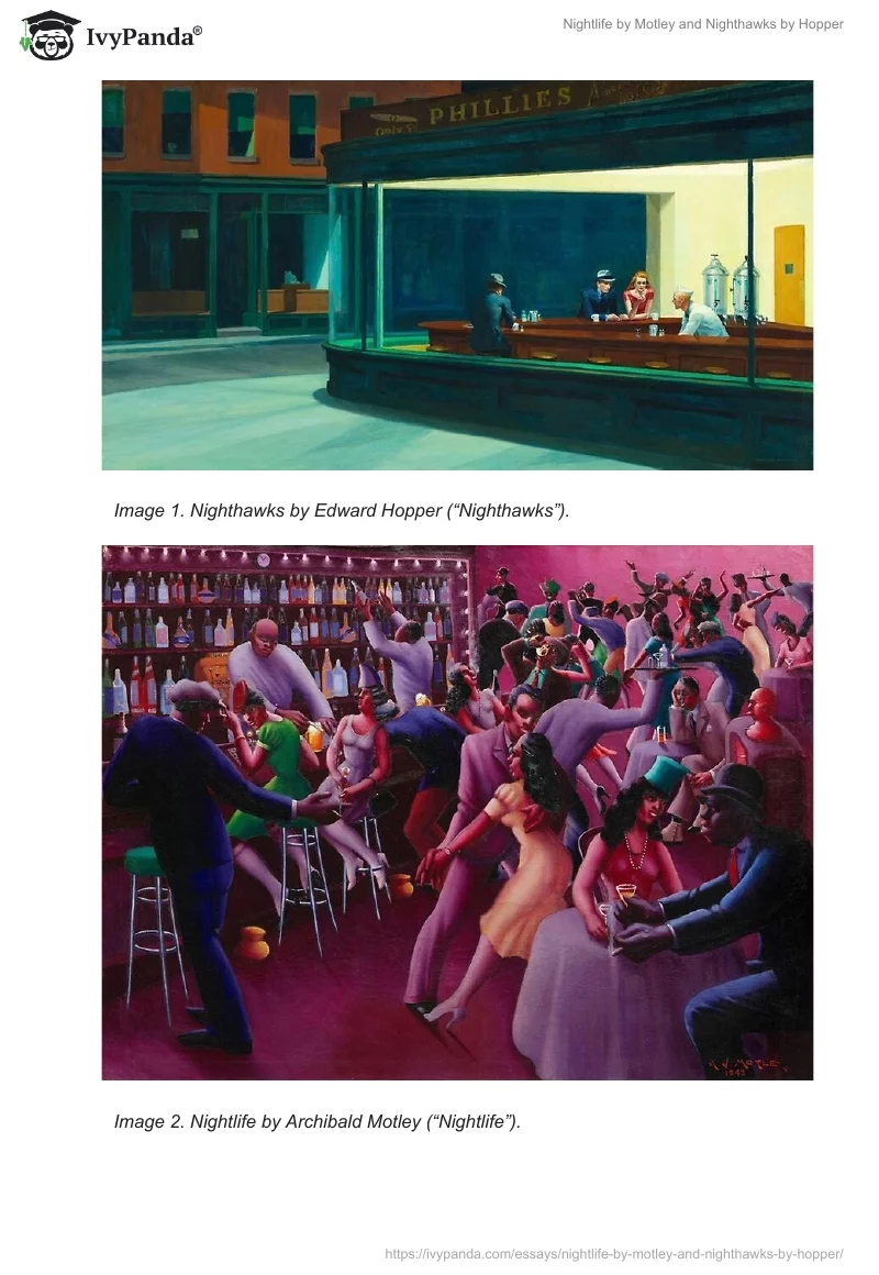 "Nightlife" by Motley and "Nighthawks" by Hopper. Page 2