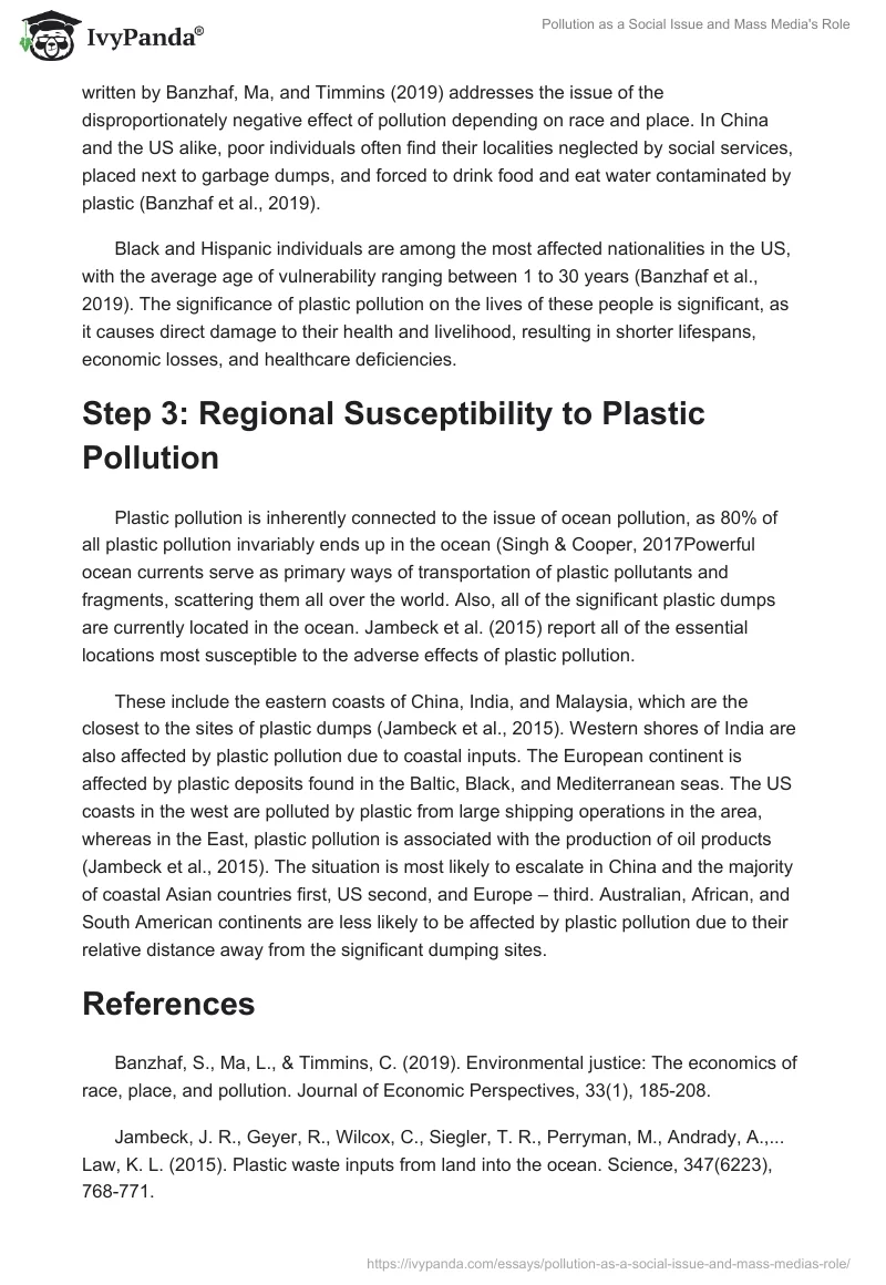 Pollution as a Social Issue and Mass Media's Role. Page 2