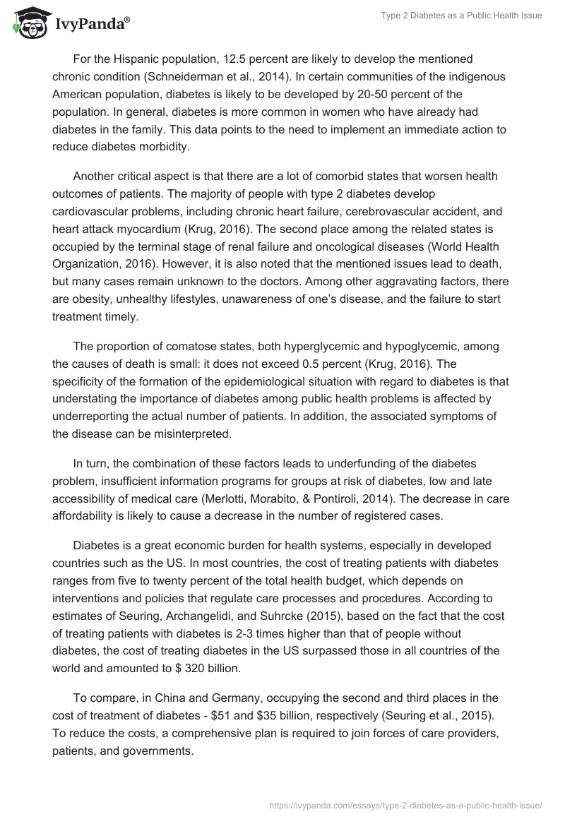 Type 2 Diabetes as a Public Health Issue. Page 2